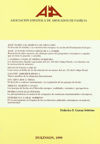 Puntos Capitales De Derecho De Familia En Su Dimension Internacional, De Asociacion Española Abogados De Familia. Editorial Dykinson, Tapa Blanda En Español