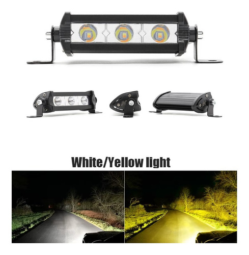 Barra Led Mini Slim 3led Dual Color +strobo Potente 2pcs