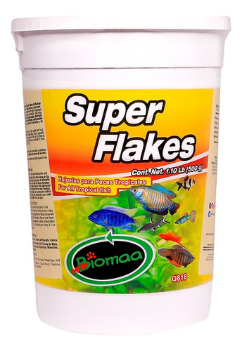 3 Alimentos Para Peces Tropicales Super Flakes 500 G Biomaa