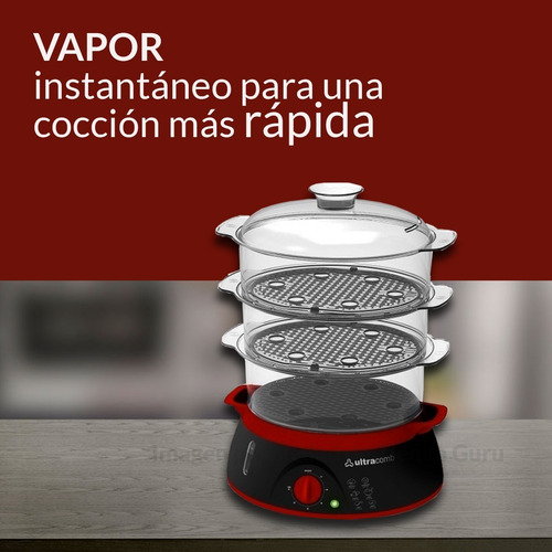 Imagen 2 de 9 de Vaporera Eléctrica Ultracomb 3 Bandejas 900w 8.5lts Vp4603