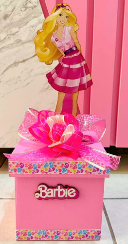 12 Recuerdos Cajas Arreglos De Barbie Rosa Niña Caja