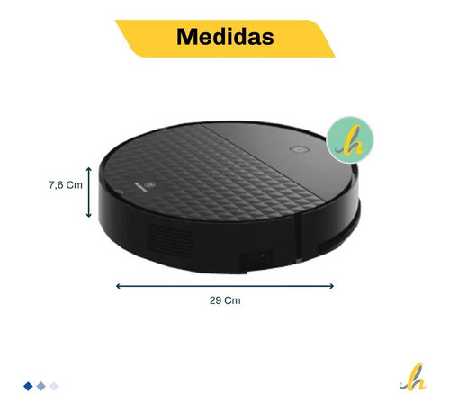 Aspiradora Robot Smart 3 En 1 Trapea Barre Y Aspira Color Negro