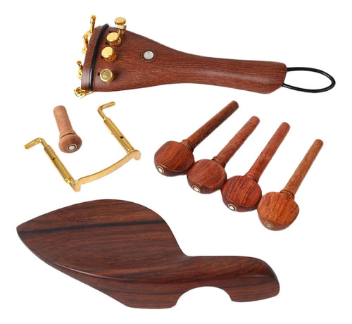 Set Rosewood 4/4 Violin Parts Chinrest Clavijas 