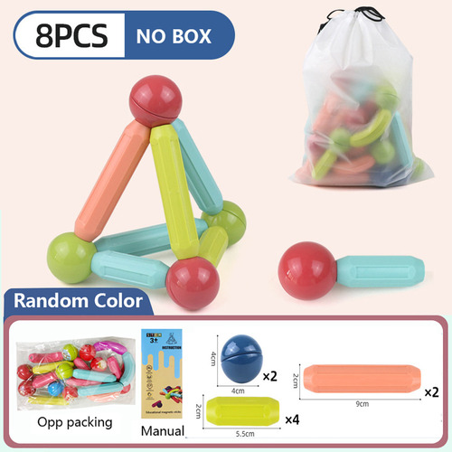 Juego De Bolas De Color Sólido 3d Strong Magnetic De 8 Pieza