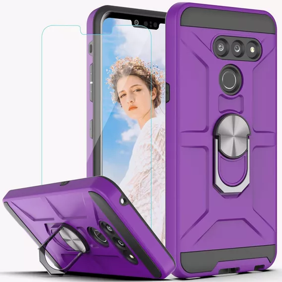 Funda Para LG G8 Thinq Color Morado Con Protector Pantalla