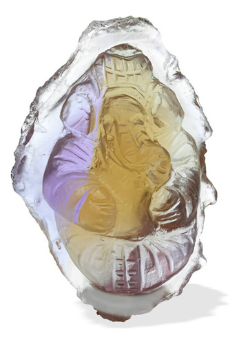 Piedra Preciosa Ametrino Tallada A Mano Figura De Ganesh
