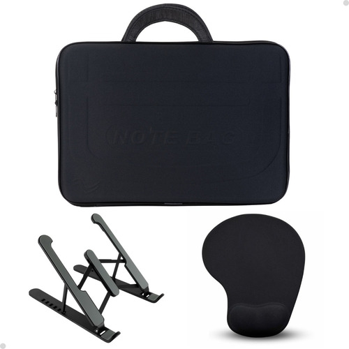 Kit Capa Notebook Reforçada + Suporte Regulável + Mouse Pad