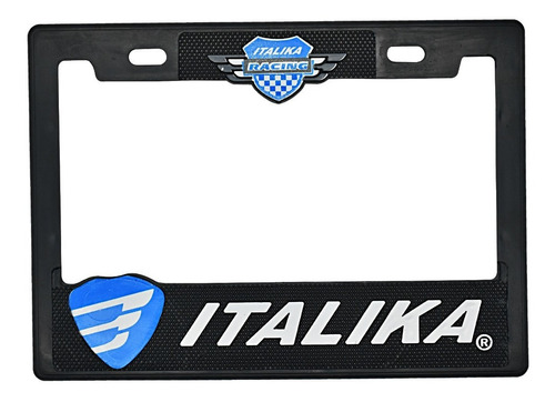 Marco Porta Placa Para Moto Negro Italika Racing C / Relieve