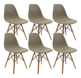 Kit 6 Sillas Eames / Comedor, Restaurante/ Varios Colores Color de la estructura de la silla Beige