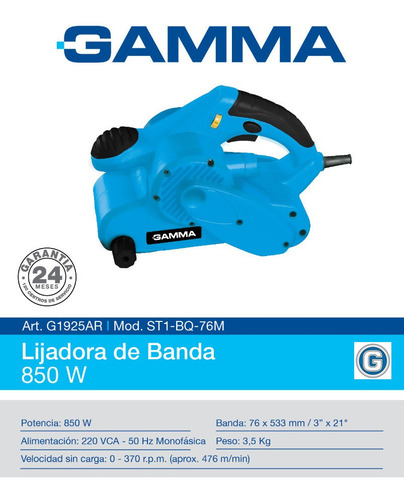 Lijadora De Banda Gamma 850w G1925ar Color Celeste Frecuencia 50 Hz