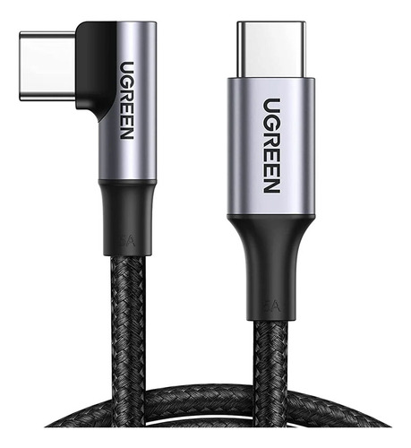 Cabo De Dados Ugreen Usb Tipo C P/usb C 90 Graus 5a 1m Preto