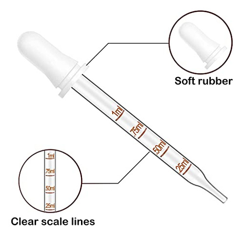 6pcs Droppers Pipettes, 1ml Essential Oil Dropper, Glas...