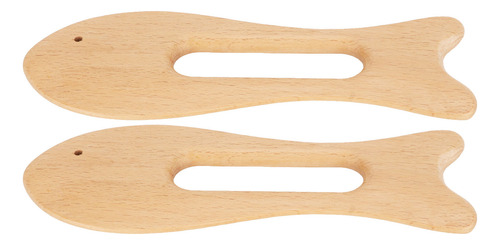 2 Peças De Madeira Gua Sha Board Em Forma De Peixe, Faia Pol