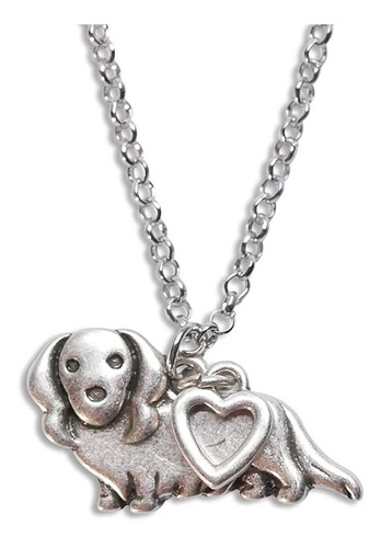 Long Hair Dachshund Charm Necklace Long Haired Wiener Dog Pe