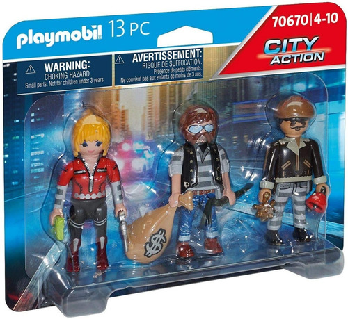 Playmobil City Action 70670 - Set De Ladrones X3 Figuras  Pr