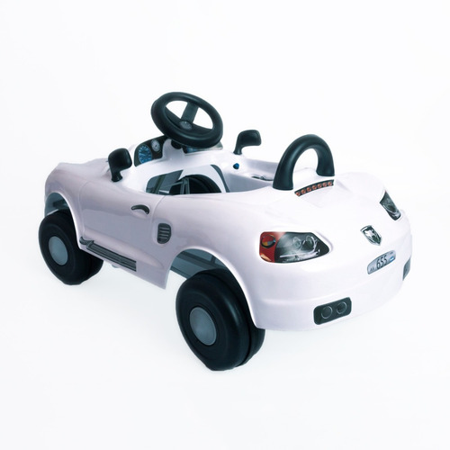 Vehículo a pedal auto Katib Porche con luz y espejitos color blanco