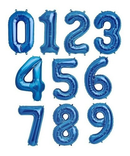 Globo Numero Azul 16 2 Unidades