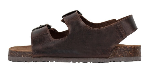 Imagen 3 de 5 de Sandalias Caballero Chanclas Hombre Piel Huarache Piel Cafe