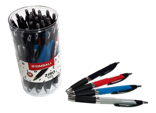 Bolígrafos Retractil Micro Ziro Por 30 Unidades Azul O Negro