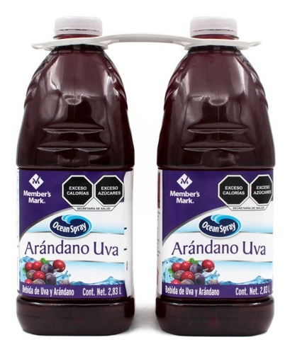 2 Pack Jugo Arándano-uva Member's Mark Ocean Spray De 2.83 L