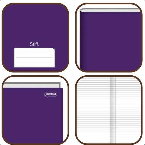 Caderno Brochura 1/4 Pequeno Capa Dura 48 Folhas Cor Roxo