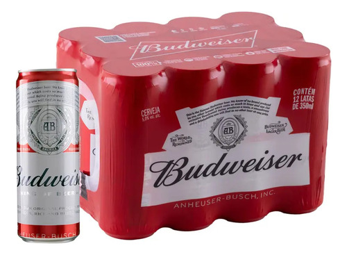 Pack Cerveja Budweiser Lata 350ml 12 Unidades