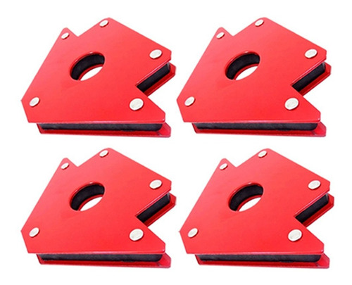 Pack 4 Escuadras Magneticas Medianas Para Soldar 25 Lbs