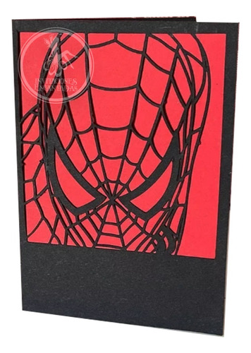 30 Invitaciones Sobres Corte Laser Spiderman Aperlados