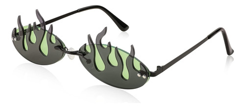 Feisedy Oval Sin Montura Fire Flame Gafas De Sol Marco Peque