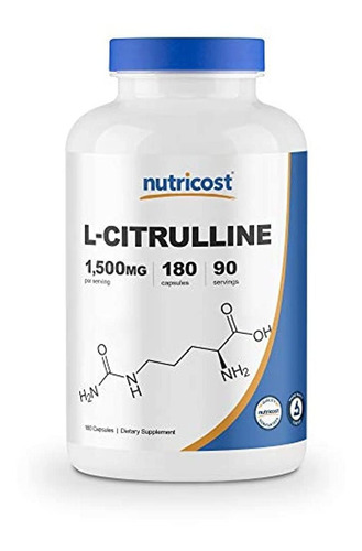 Nutricost L-citrulline 750 Mg, 180 Cápsulas - 1500 Mg Por Po
