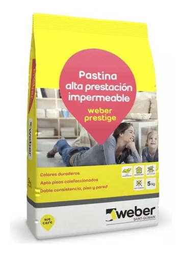 Pastina Weber Prestige X 5kg Niebla Porcelanato