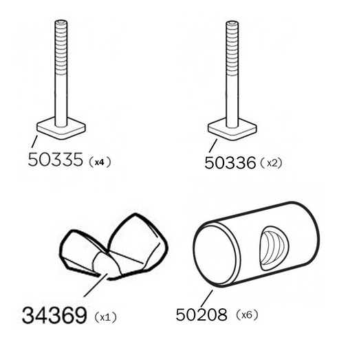 Peça De Reposição 50335 (4), 50336 (2), 50208 (6), 34369 (1)