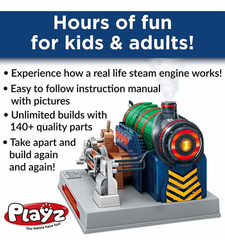 Playz Tren De Vapor Motor Modelo Kit Para Construir Para Los