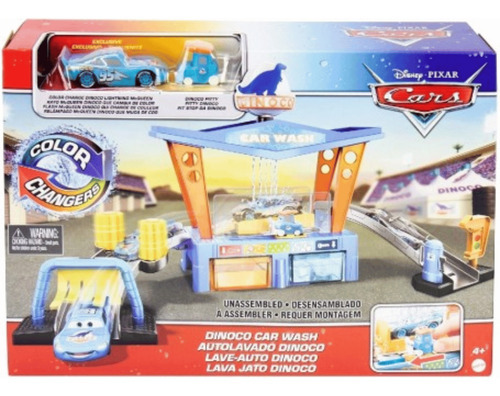 Pista Infantil Disney Pixar Carros Lava Jato Dinoco Mattel Cor Azul