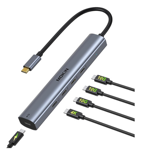 Usb C Hub 10gbps,mokin Usb C Splitter With 4k@60hz Video ...