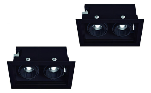 Par De Luminarios Para Plafón Dirigibles 9w Negro 4000k Magg