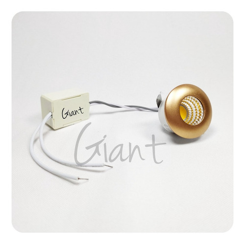 Mini Spot Led Dourado 3w 127/220V P/ Marcenaria Teto Gesso Nicho Estrutura Redonda Com Luz Branca 127/220V