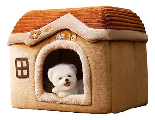 Cama De Cueva 50cm Para Mascota Tipo Casa De Invierno Felpa