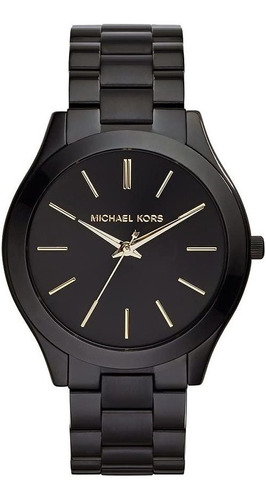 Reloj Negro Michael Kors Slim Runway Mk3221 Para Mujer