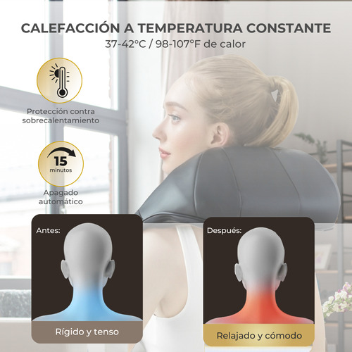 Masajeador eléctrico portátil para espalda Melfit i1000 gris 220V