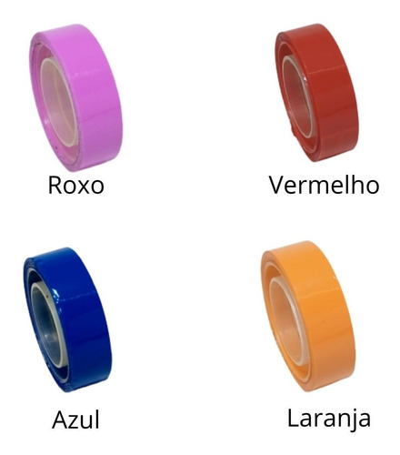 Imagem 3 de 7 de 50 Fita Adesiva 12x10 Durex Colorido Atacado Fit-pel