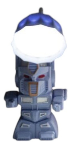 Lampara Velador Led Noche Usb Robot Sacapunta Escritorio Estructura Celeste