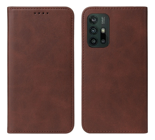 Funda Para Motorola Moto G20 Flip Cover Marrón Antishock