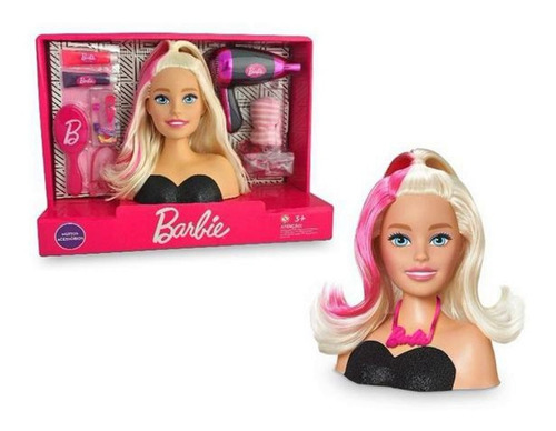 Boneca Busto Barbie Styling Hair Maquiagem Acessórios Pupee
