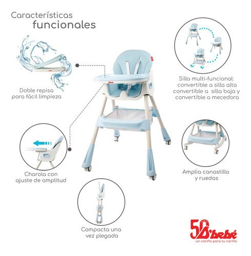 D'bebé Silla Eat And Rock Mecedora Con Llantas