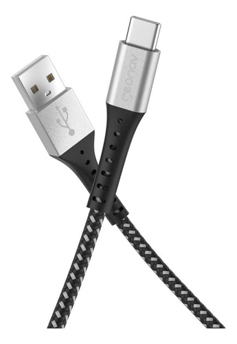Cabo Usb-a Para Usb-c 1,2m Nylon Trançado Preto Geonav