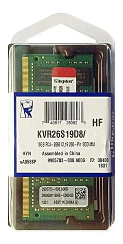 Memoria Kingston 32gb Ddr4 2666 Sodimm Notebook Tranza