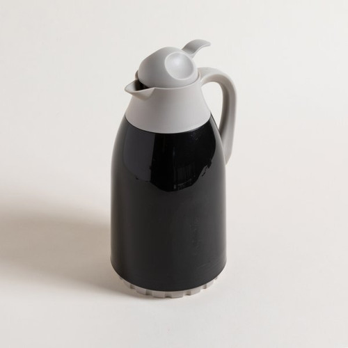 Jarra Termica Plastica Negra Tapa Gris Ampolla De Vidrio