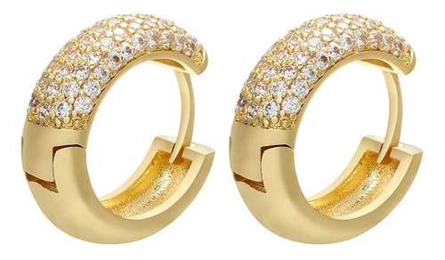 Aretes Oro Zirconia Calidad Diamante + Estuche Regalo
