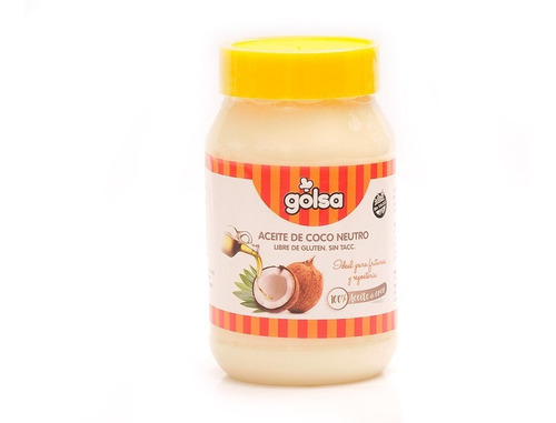 Aceite De Coco Neutro Certificado Apto Celiacos 450 Gr Golsa